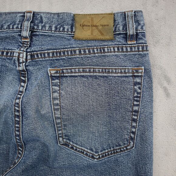 Calvin Klein Pants Womens 7 Blue Bootcut Low Rise Button Medium Wash Denim Jeans - Picture 13 of 16